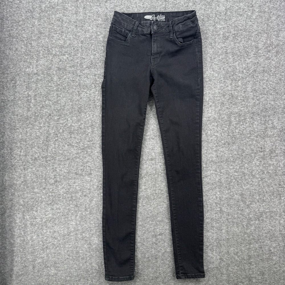 Old Navy The Rockstar Skinny Jeans Womens 4 Black Mid Rise Stretch Denim Regular